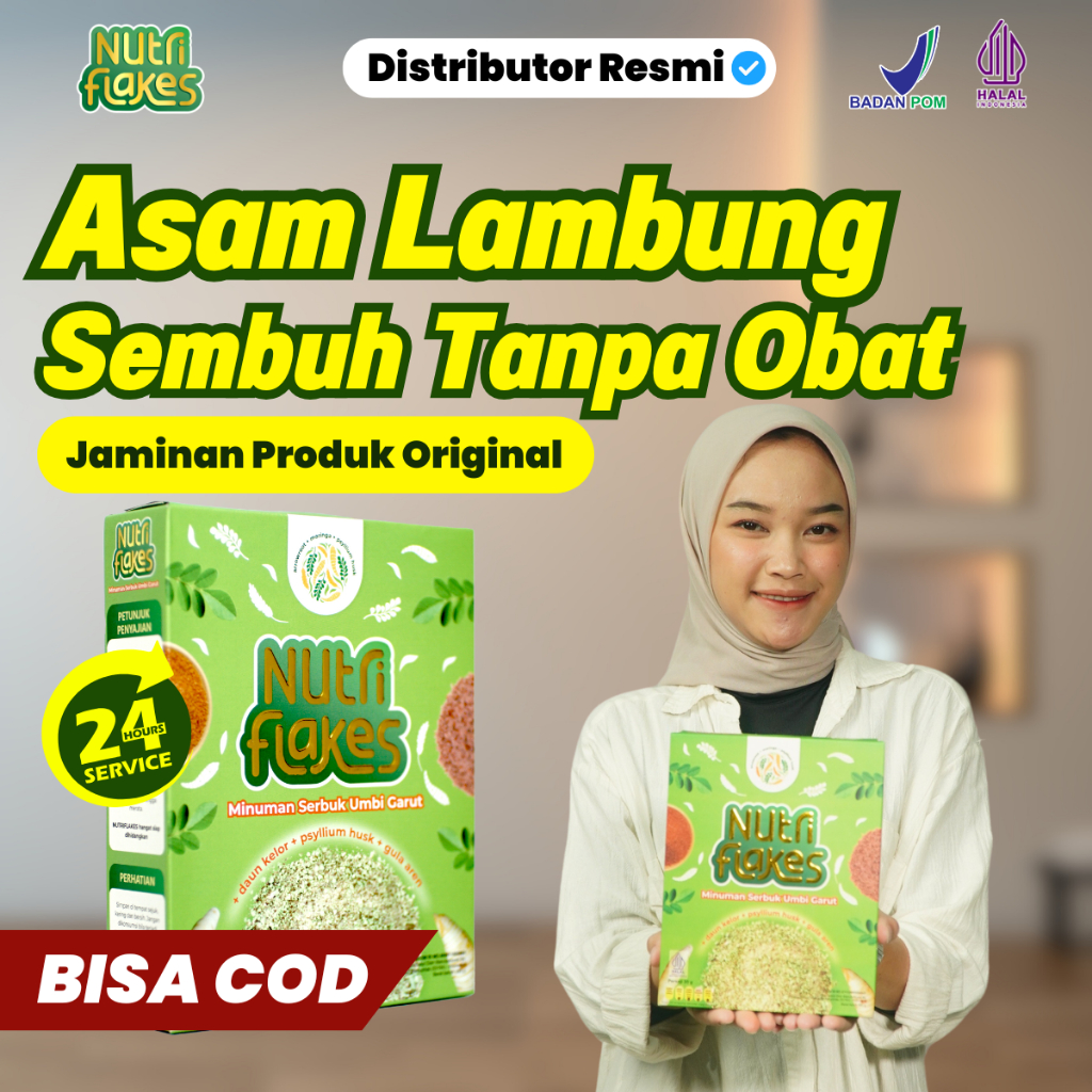 Nutriflakes sereal umbi garut original asli atasi dan obat asam lambung maag gerd