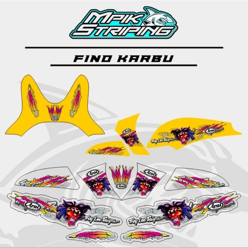 Jual STRIPING STICKER TRANSPARAN FINO KARBU MOTIF DESIGN CUSTOM ARAI ...