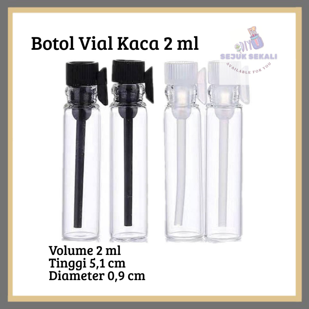 Jual Vial 2ml Botol Tester Sample Parfume Kaca Tipe Lidi Panjang ...