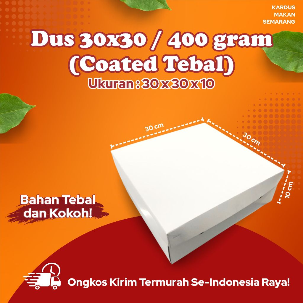 Jual Dus Kue Roti Tart 30 x 30 x 10 Coated Tebal Kardus Snack Roti ...