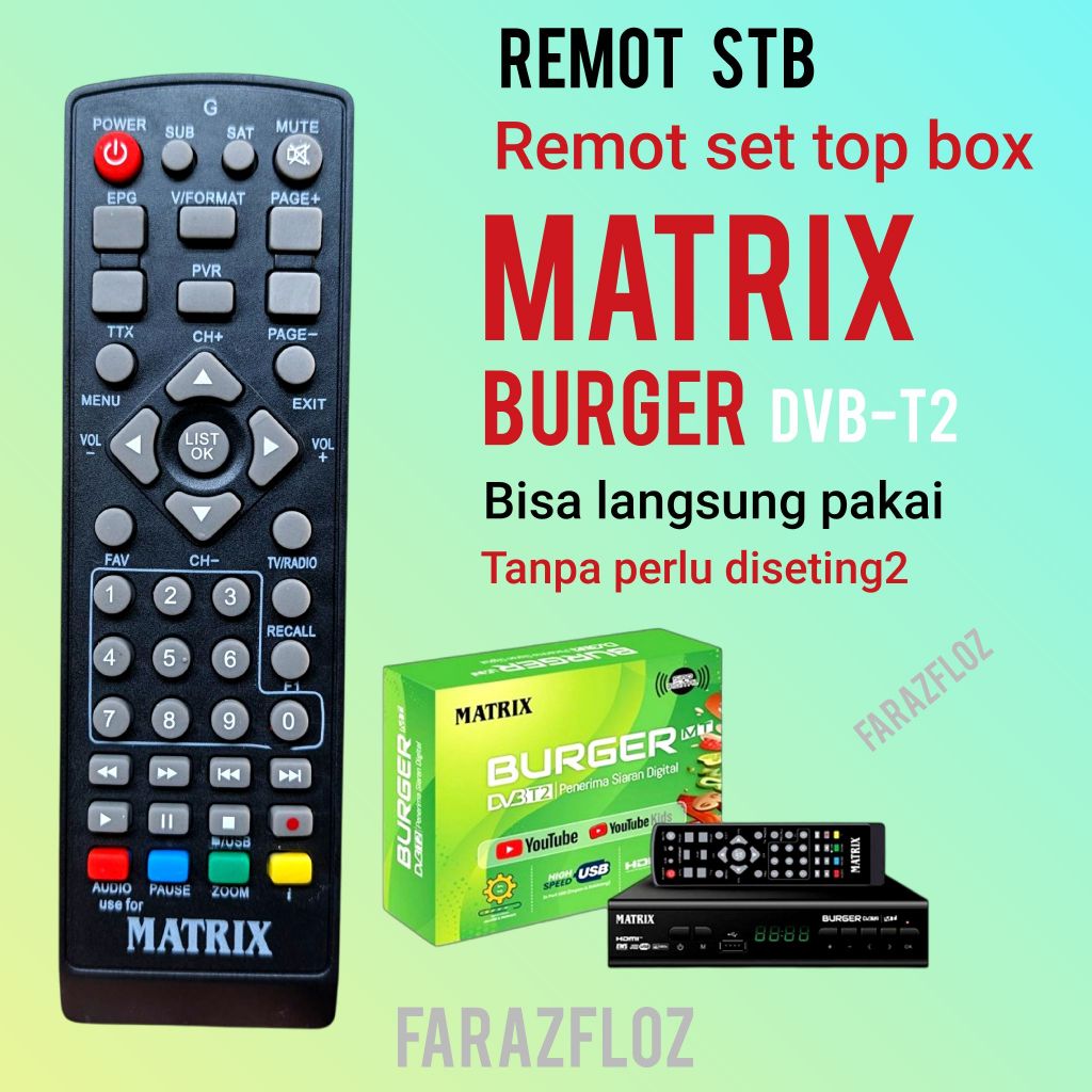 Jual Remote Set Top Box Stb MATRIX Burger Dvb-t2 Bisa Langsung Pakai ...