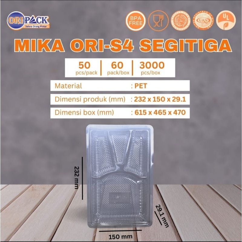 Jual (1 pack isi 50 pcs) Oripack Mika S4 Segitiga | Shopee Indonesia