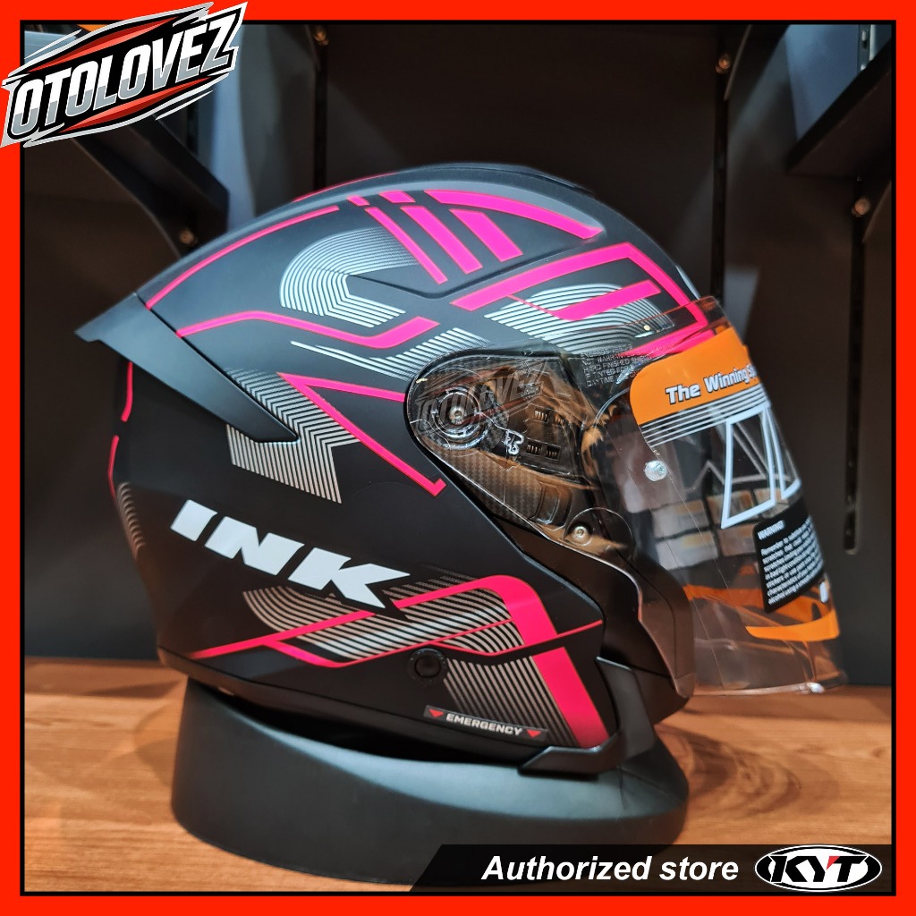 Jual HELM INK TERRA 2 GRAPHIC BLACK PINK MATT (INCLUDE SPOILER ...