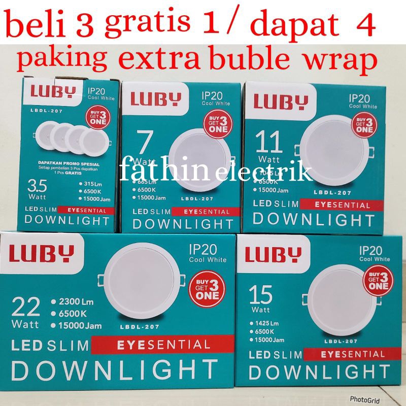 Jual BOHLAM LED PANEL / DOWN LIGHT LUBY PUTIH PAKET 4 PCS | Shopee ...
