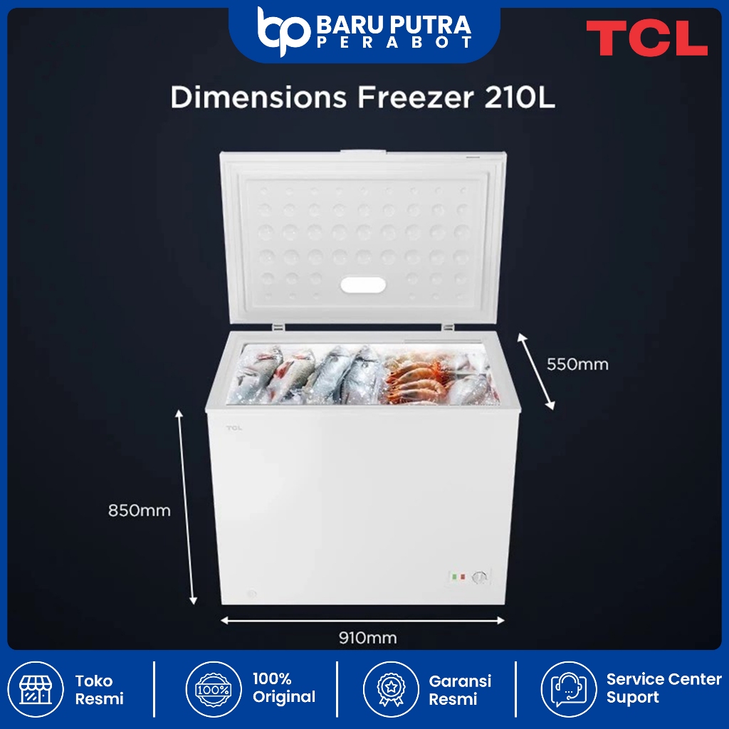 Jual TCL Chest Freezer Kapasitas 210 Liter Super Freezing - Storage ...