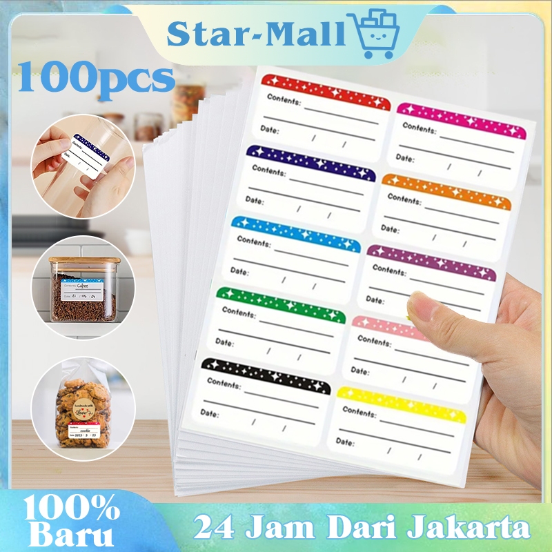 Jual Food Label 100pcs / Stiker Penyimpanan Botol Makanan Dapur / Label ...
