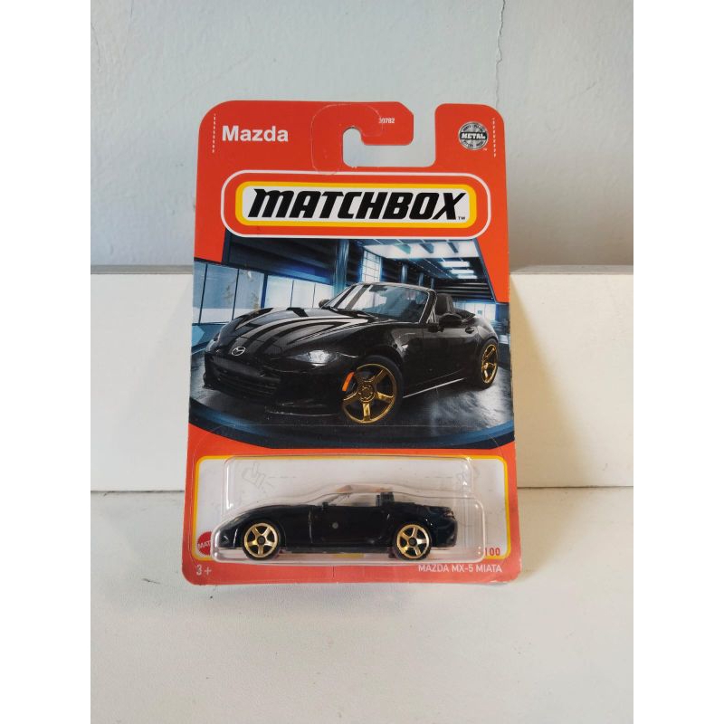 Matchbox Mazda MX-5 Miata Die-Cast Car - Black, 58/100 Series, Collectible Toy Car