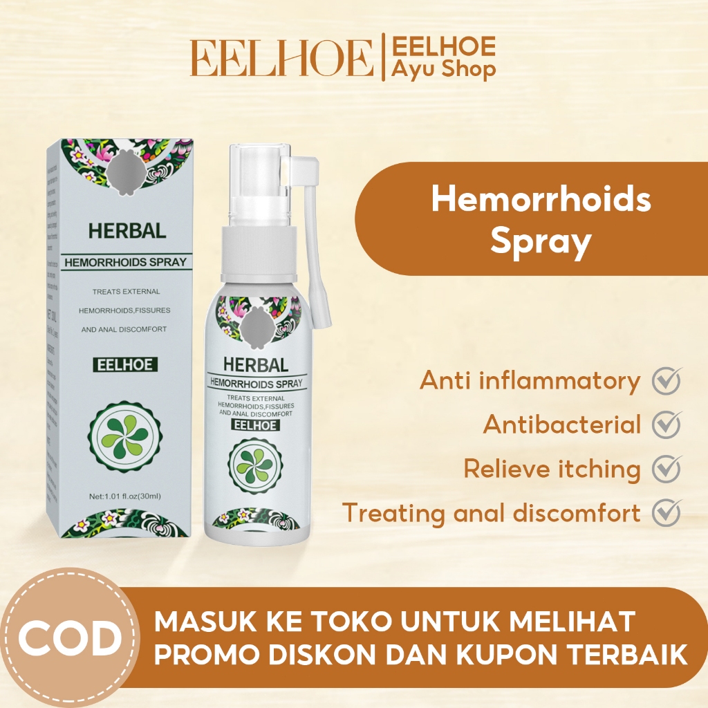 EELHOE Obat Ambeien Paling Ampuh Herbal Spray Wasir Ambeyen Hilangkan Benjolan