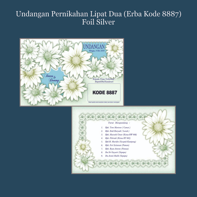 Jual UNDANGAN PERNIKAHAN/CETAK UNDANGAN PERNIKAHAN ELEGANT/KODE 8887 ...