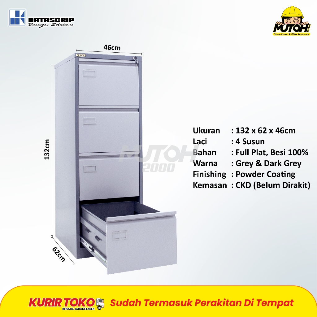Jual TOP FCTN4 by DATASCRIP filling cabinet besi 4 laci | Shopee Indonesia