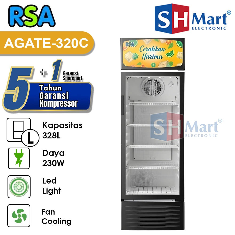 Jual SHOWCASE RSA 4 RAK 328 LITER AGATE320C / DISPLAY COOLER RSA ...