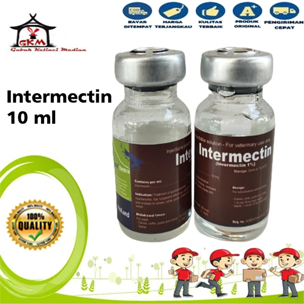 Jual INTERMECTIN 10 ML INJECT Obat Anti Parasit Gudik Cacing Scabies ...