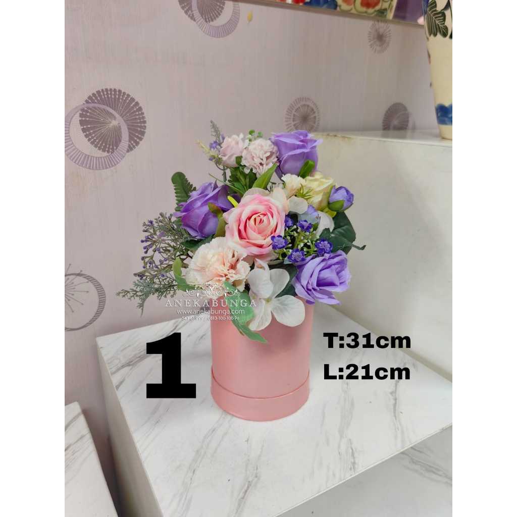 Jual Artificial Rose Flower Box Rangkaian BungaMawar Plastik Wisuda ...