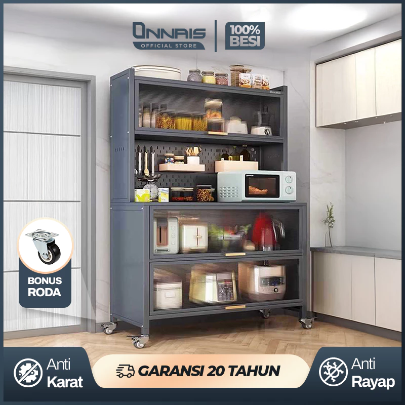 Rak Piring Estetik Troli Ambalan Minimalis Rak Susun Dapur Serbaguna