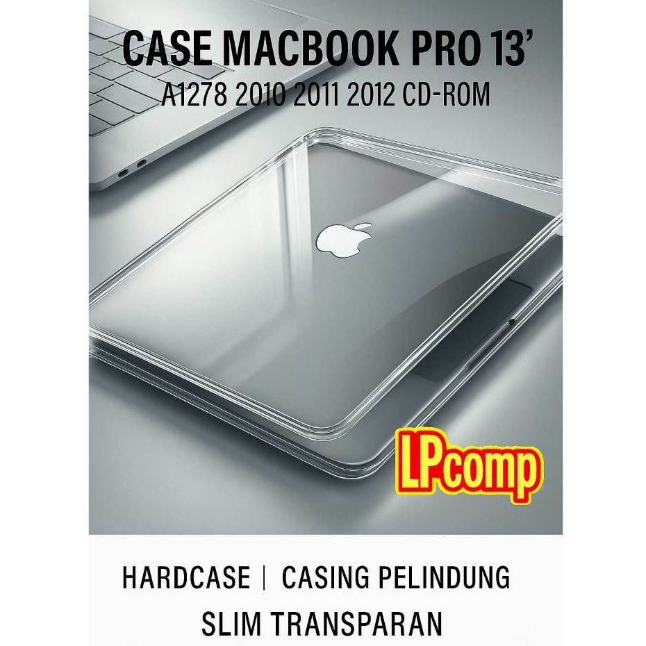 Optimac Case MacBook Pro 13 A1278 2010 2011 2012 CD-ROM Hardcase Casing  Pelindung Slim Transparan