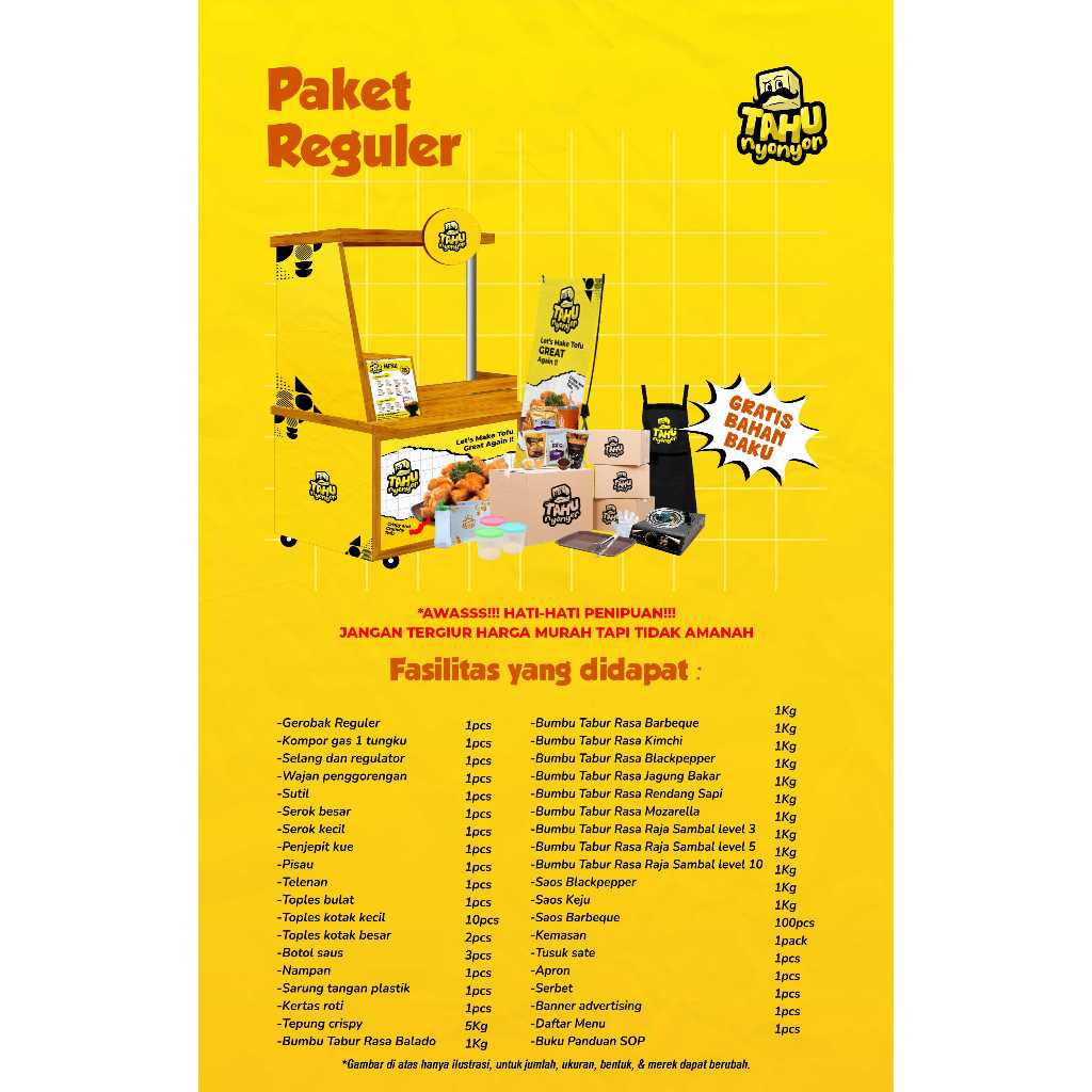 Jual Paket Usaha Makanan Tahu Lengkap dengan Booth - Reguler | Shopee ...