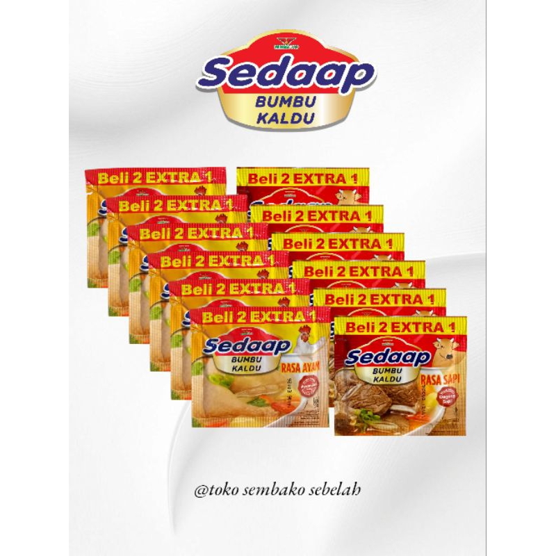 Jual Sedaap Bumbu Kaldu Rasa Ayam Dan Sapi Kemasan 9gr 1 Renteng Isi 18 ...