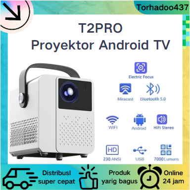 Jual T2pro 230 ANSI 6000 Lumen 4K FHD Home Theater Projector Android TV ...