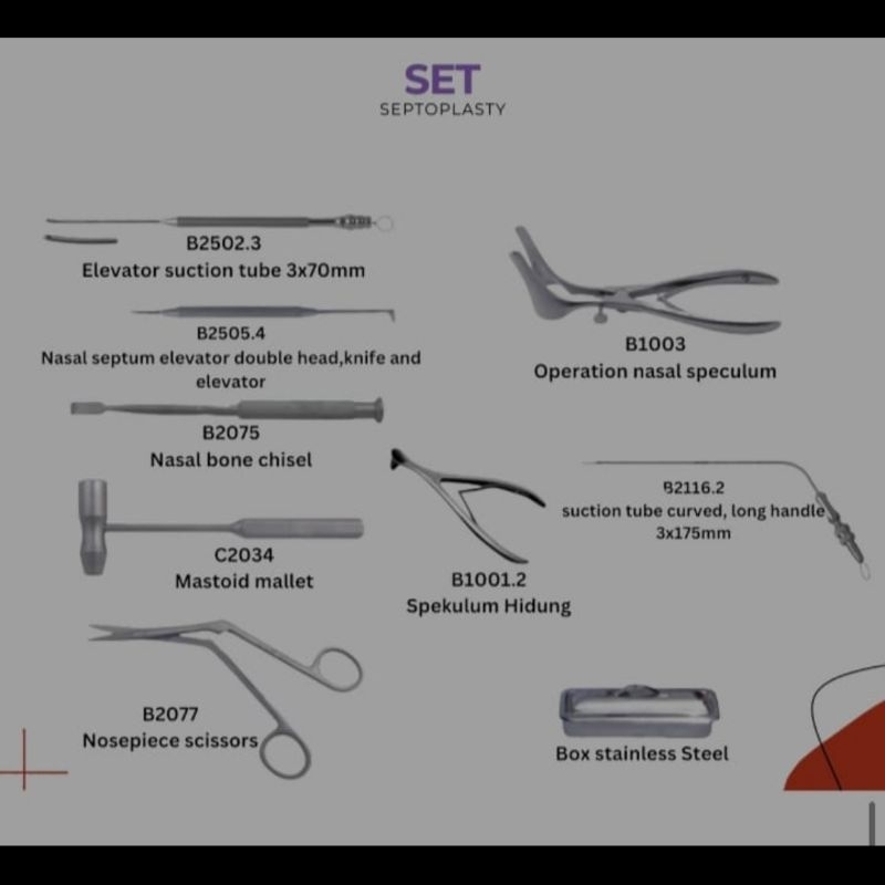 Jual SET SEPTOPLASTY INSTRUMENT MARWA | Set Instrumen Septoplasty ...