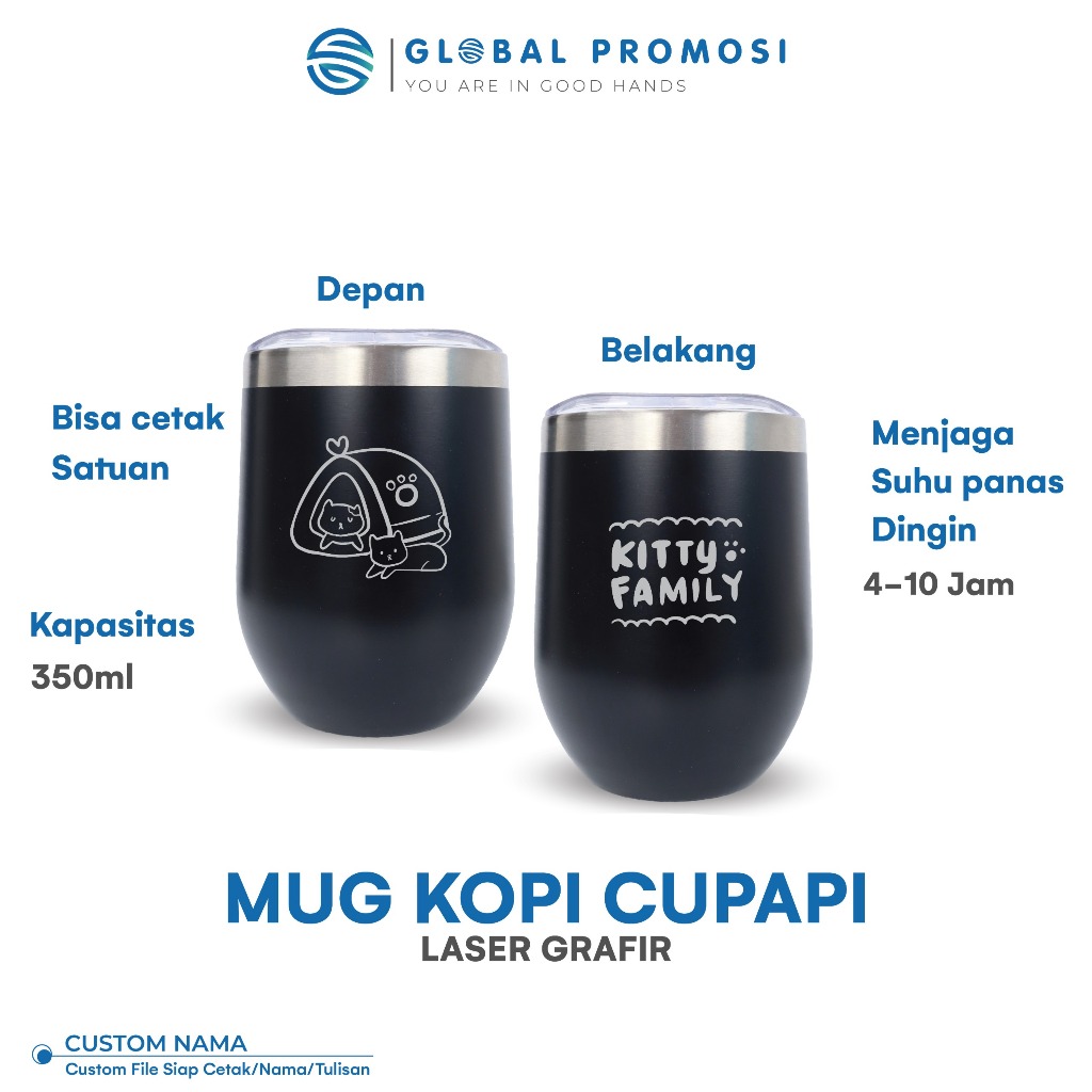Jual Custom Mug Egg CUPAPI Coffee Stainless Gelas Minum Cetak Laser ...