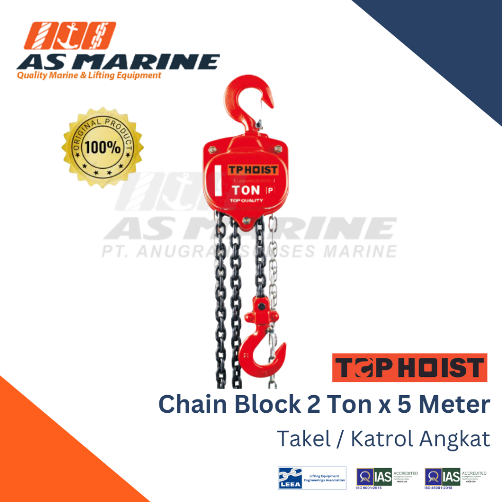Jual Chain Block / Takel Katrol Angkat SCH 2 Ton x 5 Meter TOPHOIST ...