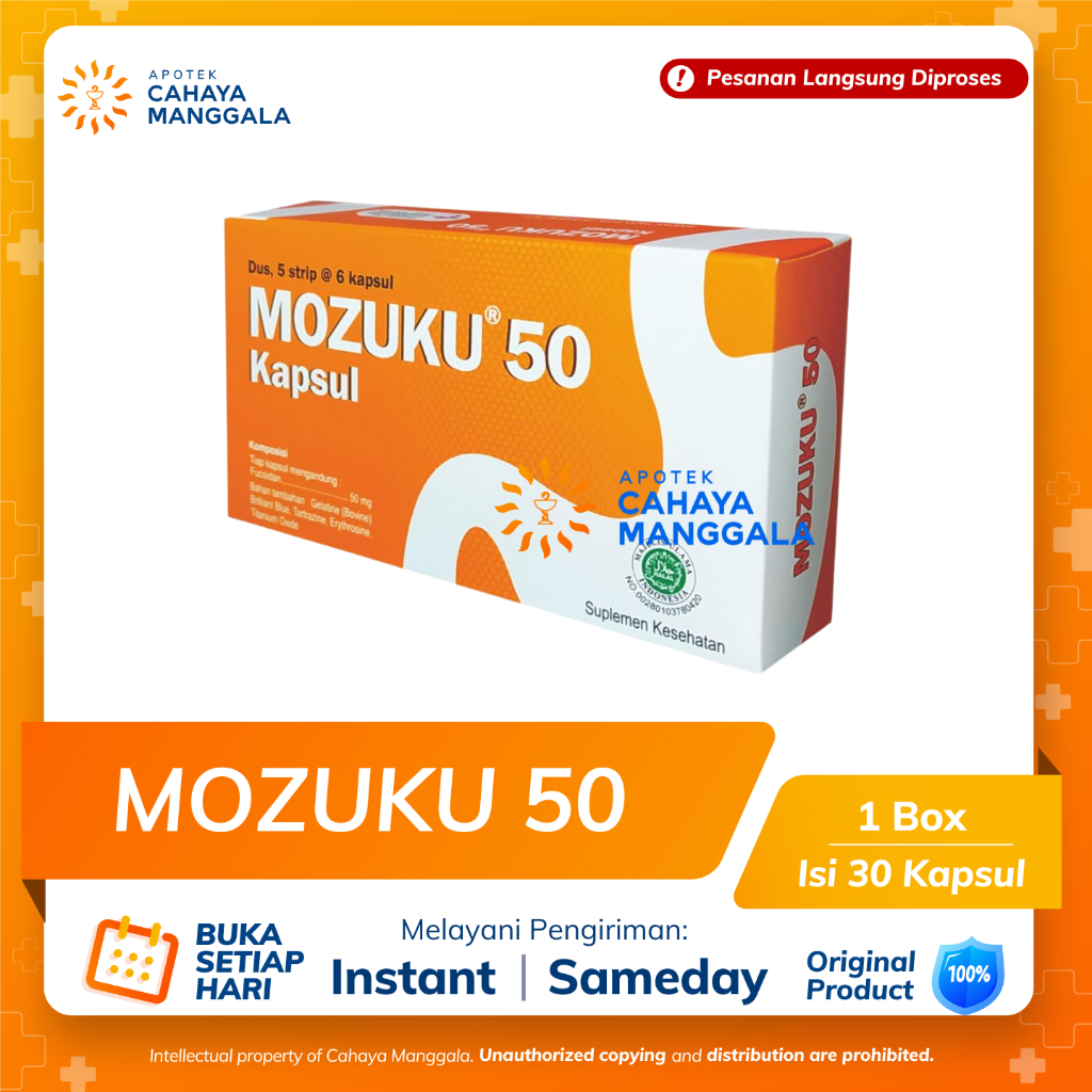 Jual MOZUKU 50 SUPLEMEN KESEHATAN LAMBUNG @ 30 KAPSUL | Shopee Indonesia