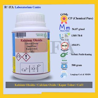 Jual ROFA Kalsium Oksida / Calcium Oxide / Kapur Tohor / CaO CP 500 ...