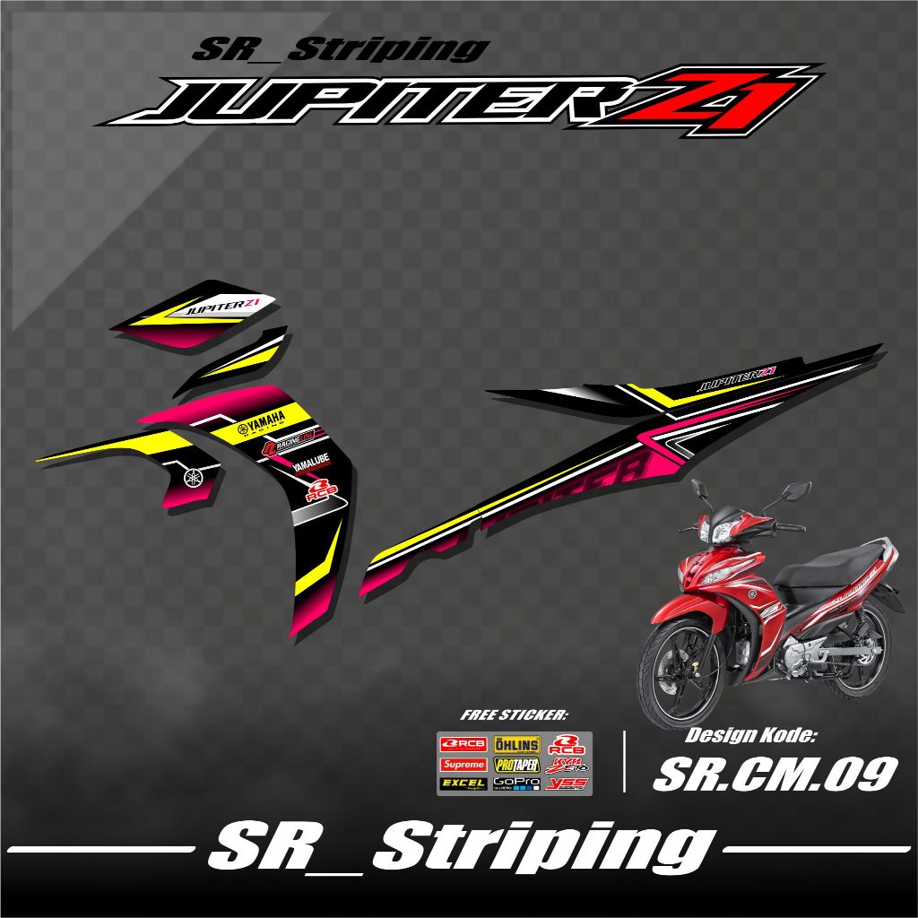 Jual STIKER STRIPING JUPITER Z1 SEMI DECAL GRAFIS RACING STRIPING ...