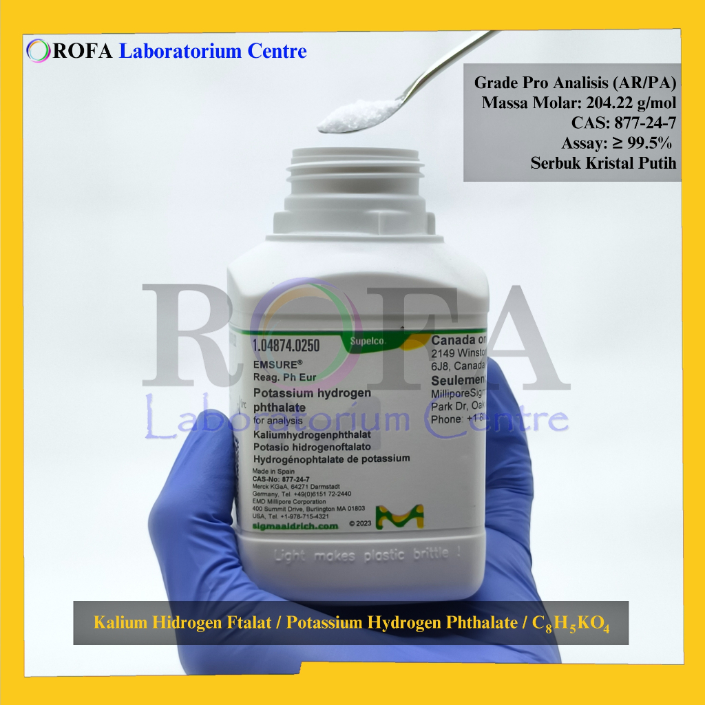 Jual Kalium Hidrogen Ftalat / Potassium Hydrogen Phthalate / C8H5KO4 ...