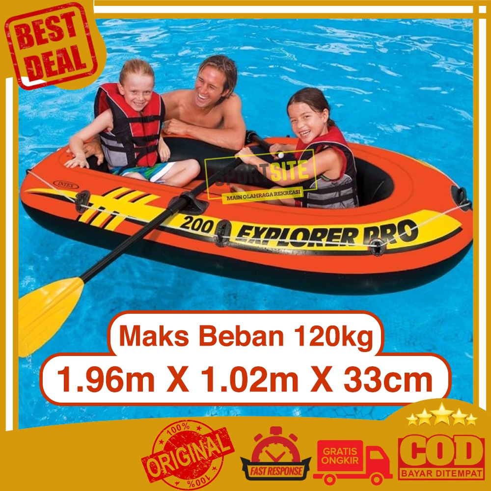 Jual Intex Explorer Pro 200 Rubber Boats Perahu Dayung Pompa Tangan ...