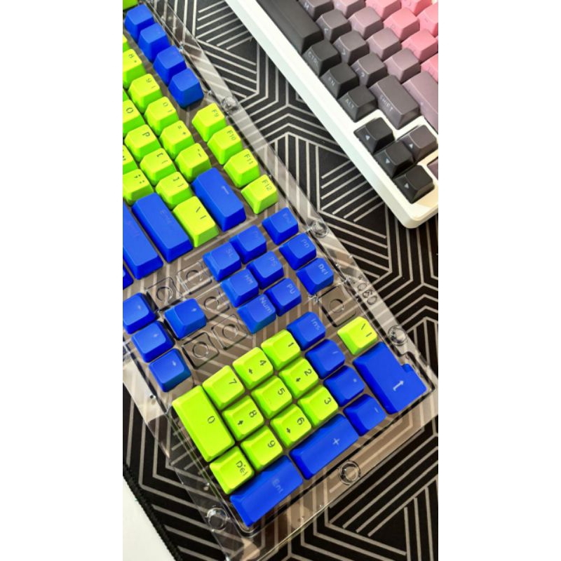 Jual Keycaps PBT 104Keys Dobel Shot Varian Hijau Biru | Shopee Indonesia