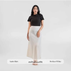 Rok Satin 90CM Satin Long Skirt Rok Satin Panjang S Sampai 3XL