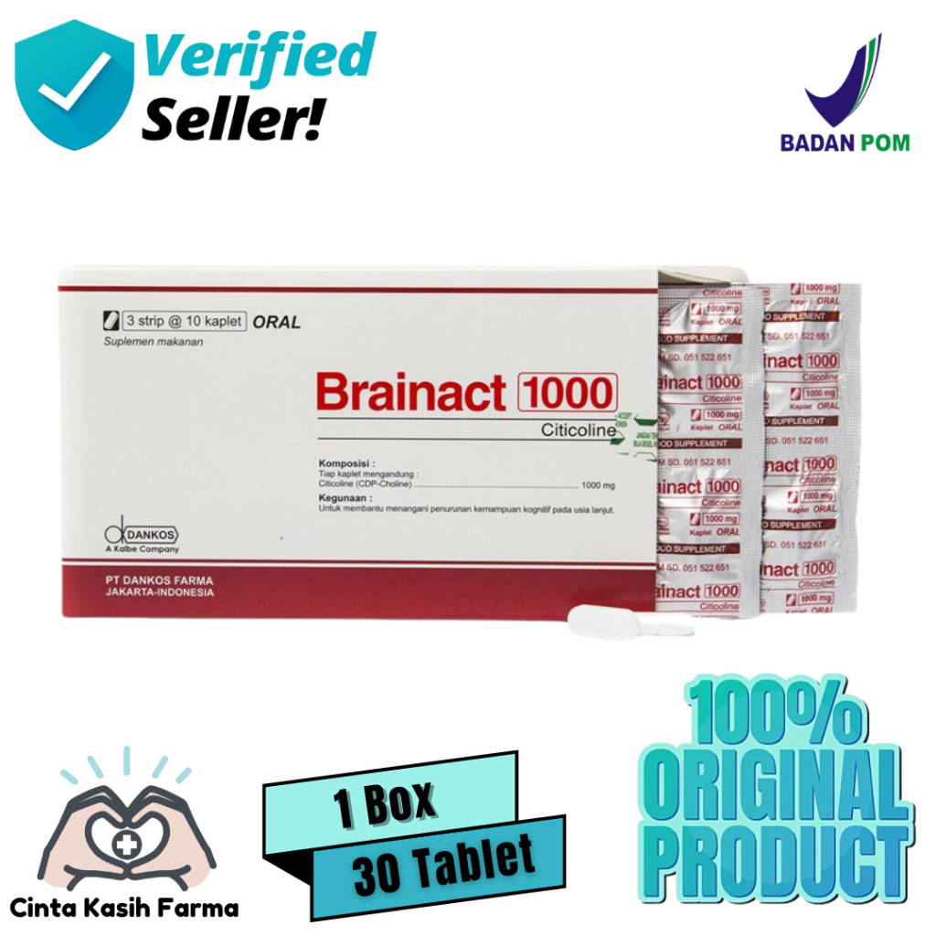 Jual Brainact 1000 Mg Suplemen Kognitif 30 Kaplet | Shopee Indonesia