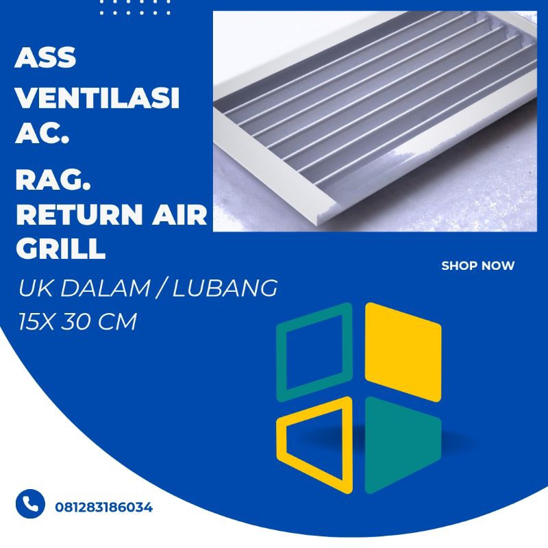 Jual RAG. RETURN AIR GRILL VENTILASI AC DUCTING | Shopee Indonesia