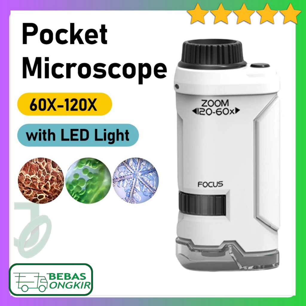 Jual Mikroskop Portable Handheld Microscope 60-120X with LED Shunmaii ...