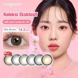Magister Softlens Normal abu-abu coklat hitam seri Sepasang Lensa kontak diameter14.0-14.5MM kadar air 38% soflens