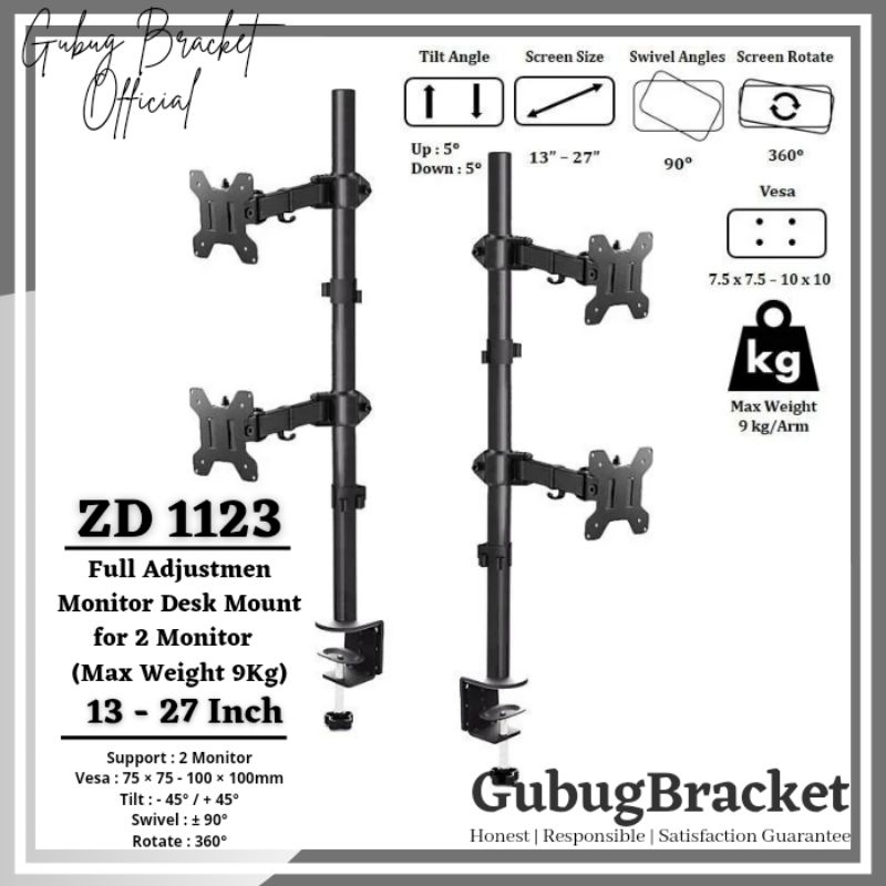 Jual Single Stand Bracket Dual Monitor Arm 13 14 17 20 22 24 27 30 32 ...