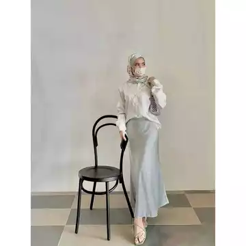 Satin Long Skirt Rok Satin Silk Panjang M Sampai XXL