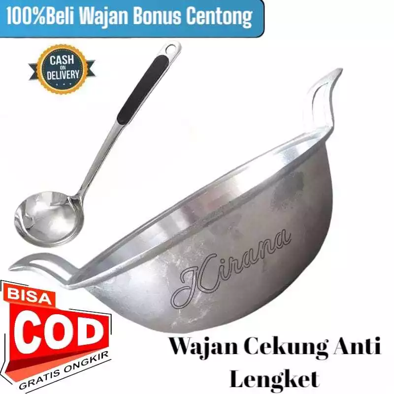 Wajan Cekung Aluminium Cor Tebal