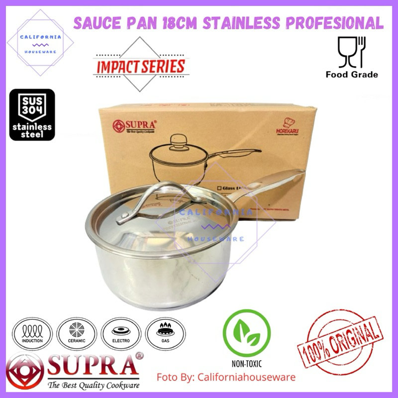 Jual SUPRA Sauce Pan Stainless Steel Proffesional SUS 304 / Panci Rebus ...