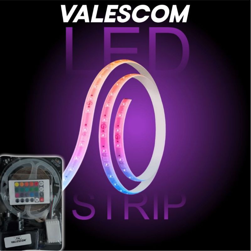 Jual LED Strip Light / Lampu LED Kabel RGB 5 Meter + Remote Valescom ...