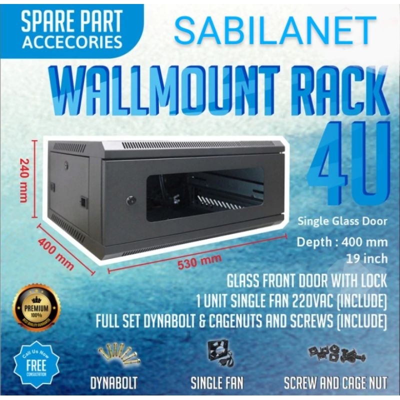 Jual Wallmount Rack 4URack Server Singgel Door 4U | Shopee Indonesia
