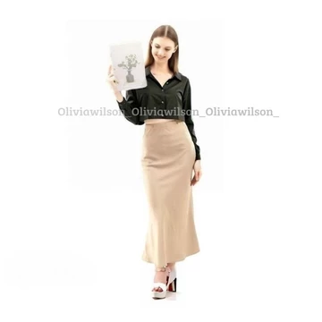 Rok Satin 90 Cm SATIN SKIRT Premium Panjang Rok Satin Semi Duyung Satin Silk Basic Wanita
