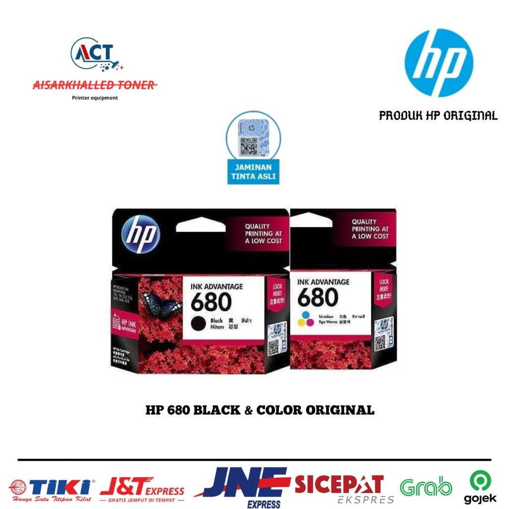 Jual Tinta HP 680 Black & Colors Original Ink Advantage Cartridge ...