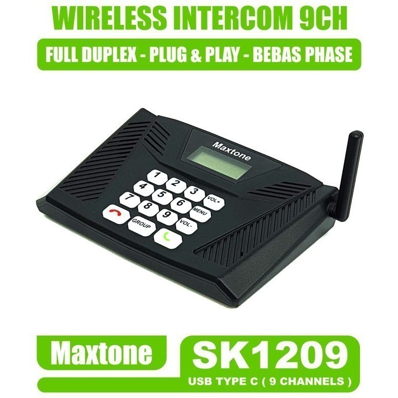 Jual Intercom Wireless Full Duplex 2 Arah Bicara Tanpa Kabel MAXTONE ...