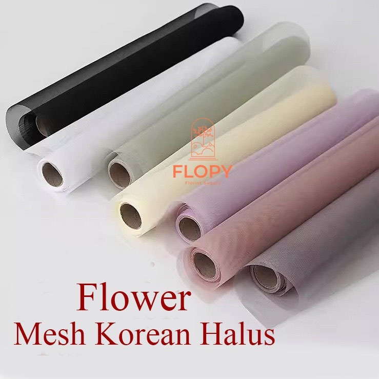 Jual [ 50 Cm X 4,5 M ] Flower Mesh Korean Halus / Flower Mesh Jaring ...