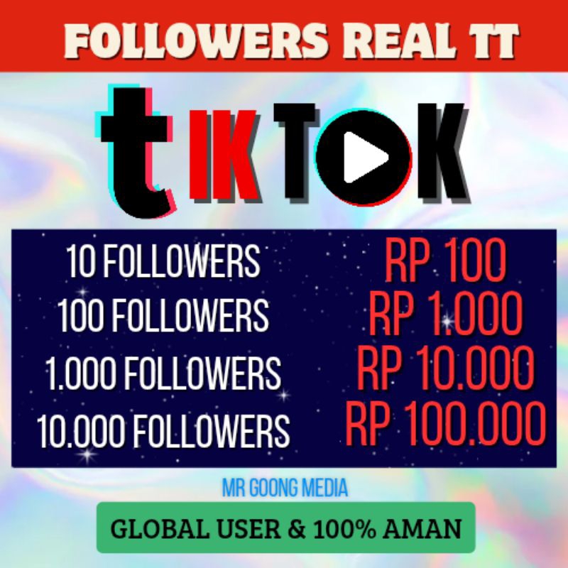 Jual TIKTOK FOLLOWERS REAL AKTIF TERMURAH AMAN FOLLOWERS TIK**TOK