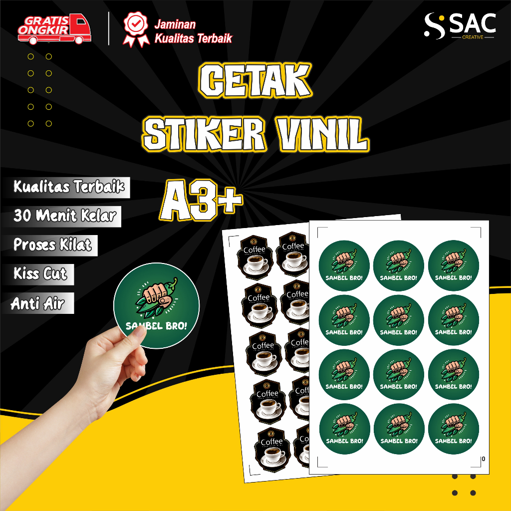 Jual Stiker Vinil A3+ / Stiker Label Kemasan / Stiker Murah A3 ...