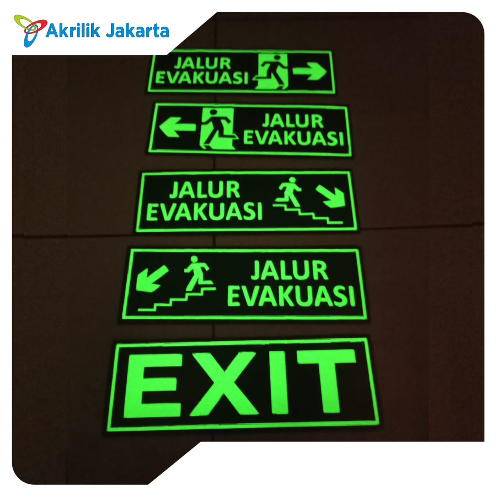 Jual Jalur evakuasi | exit signage | rambu-rambu akrilik (GLOW IN THE ...