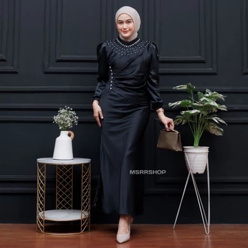 Vina Dress Satin Silk Premium Wanita Kondangan Muslim Body Fit Mermaid 2026